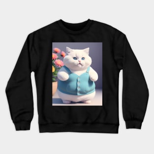 Chubby cat - Modern digital art Crewneck Sweatshirt